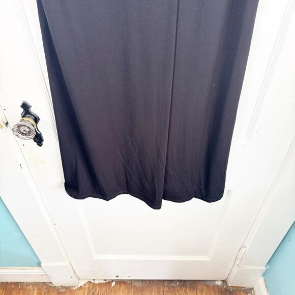 Eileen Fisher Black Classic Sleeveless Swing Dress Viscose Lycra Back Detail M - Picture 10 of 11